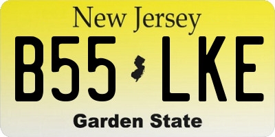 NJ license plate B55LKE