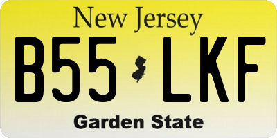 NJ license plate B55LKF