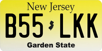 NJ license plate B55LKK