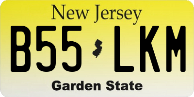 NJ license plate B55LKM