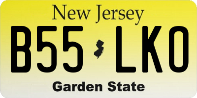 NJ license plate B55LKO