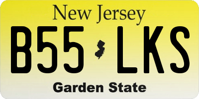 NJ license plate B55LKS