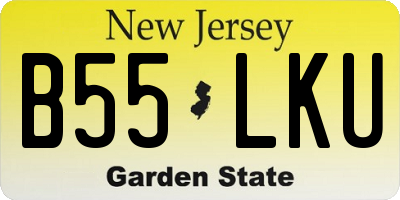 NJ license plate B55LKU