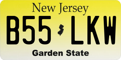 NJ license plate B55LKW