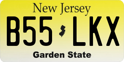 NJ license plate B55LKX