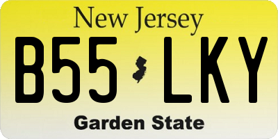 NJ license plate B55LKY