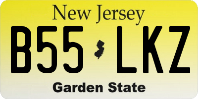 NJ license plate B55LKZ