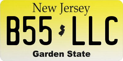 NJ license plate B55LLC