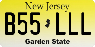 NJ license plate B55LLL