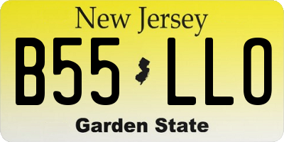 NJ license plate B55LLO