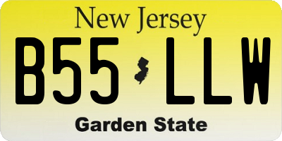 NJ license plate B55LLW