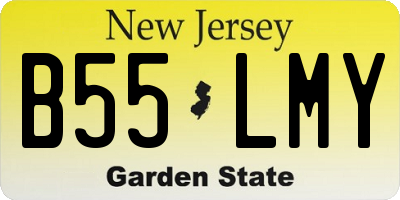 NJ license plate B55LMY