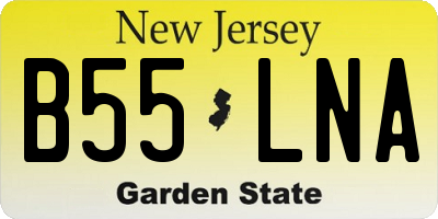 NJ license plate B55LNA