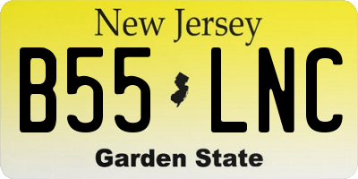 NJ license plate B55LNC
