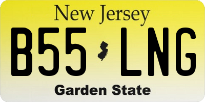 NJ license plate B55LNG