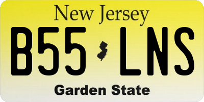 NJ license plate B55LNS
