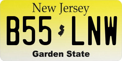 NJ license plate B55LNW