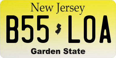 NJ license plate B55LOA