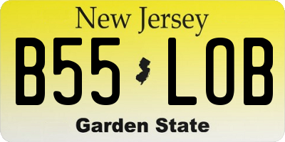 NJ license plate B55LOB