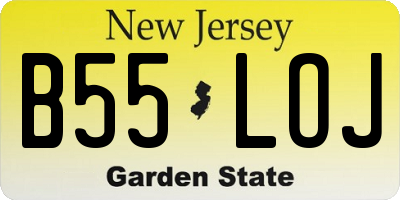 NJ license plate B55LOJ