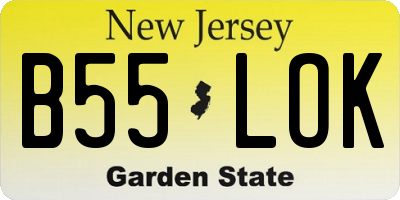 NJ license plate B55LOK