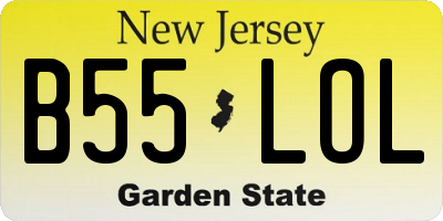NJ license plate B55LOL