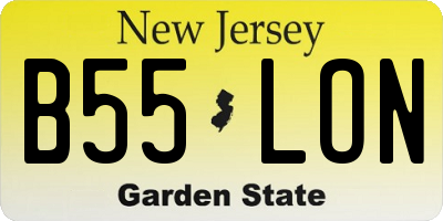 NJ license plate B55LON