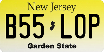 NJ license plate B55LOP