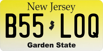 NJ license plate B55LOQ