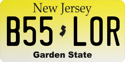 NJ license plate B55LOR