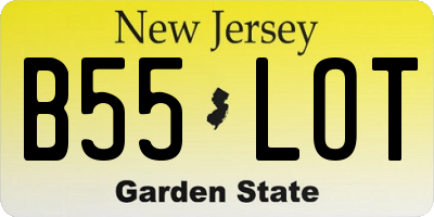 NJ license plate B55LOT