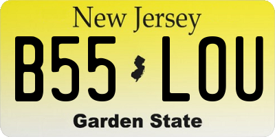 NJ license plate B55LOU
