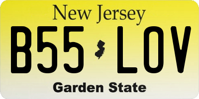 NJ license plate B55LOV
