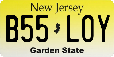 NJ license plate B55LOY