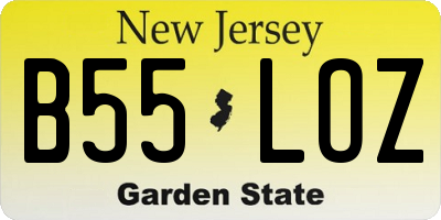 NJ license plate B55LOZ