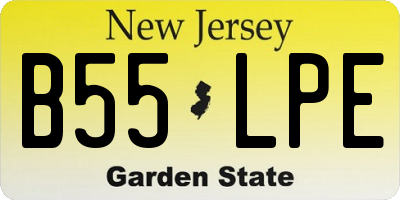 NJ license plate B55LPE