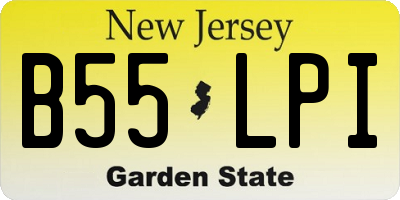 NJ license plate B55LPI