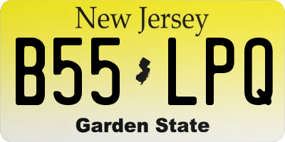 NJ license plate B55LPQ