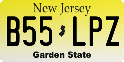 NJ license plate B55LPZ
