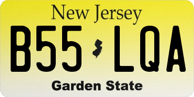 NJ license plate B55LQA