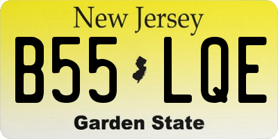 NJ license plate B55LQE