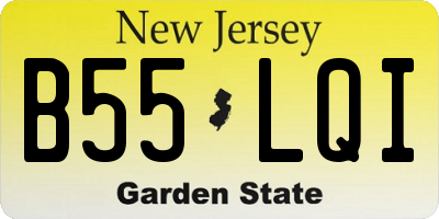 NJ license plate B55LQI