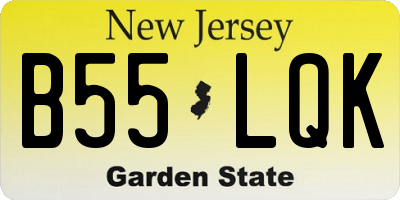 NJ license plate B55LQK