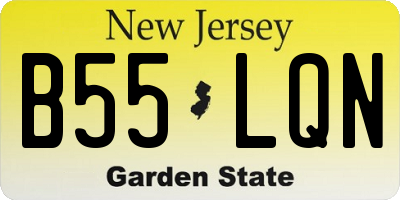 NJ license plate B55LQN