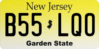 NJ license plate B55LQO