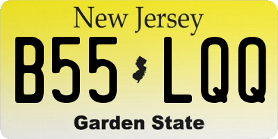 NJ license plate B55LQQ