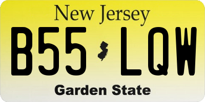 NJ license plate B55LQW