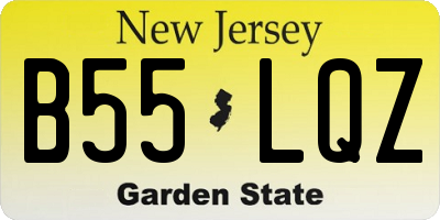 NJ license plate B55LQZ