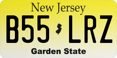 NJ license plate B55LRZ