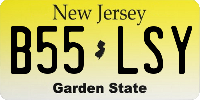NJ license plate B55LSY